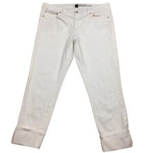 Gap women's white cropped girlfriend denim jeans size 30